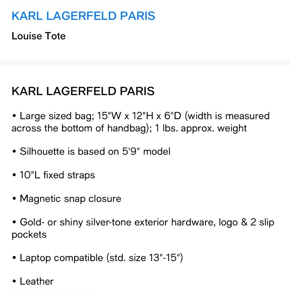 Karl Lagerfeld Paris Louise Tote- Winter White - Picture 13 of 13